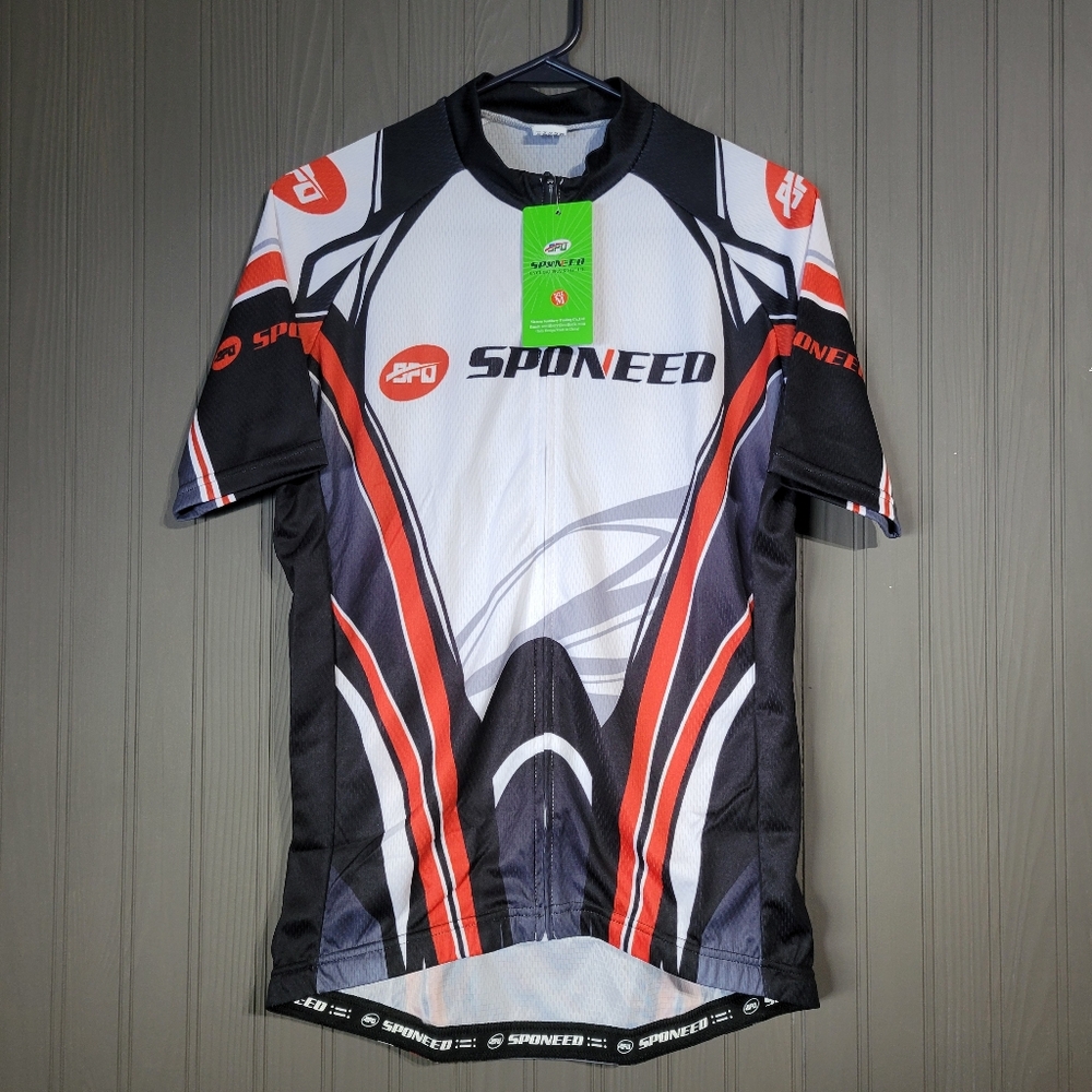 NWT SPONEED Bicycle Jersey Full Zip Biking Shirt Cycling Breathable Men's Medium
